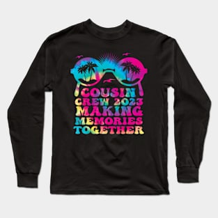 Vacation Beach Family Trip Cousin Crew 2023 Tie Dye Long Sleeve T-Shirt